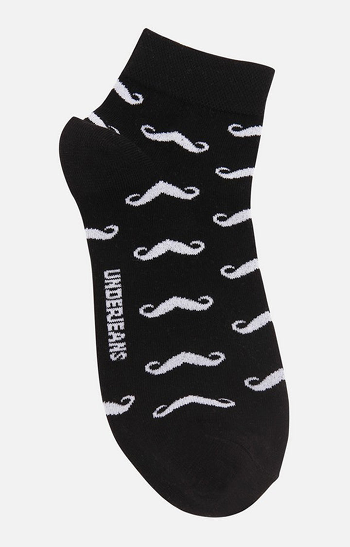 Men Premium Black Ankle Length (Non Terry) Single Pair of Socks- UnderJeans by Spykar