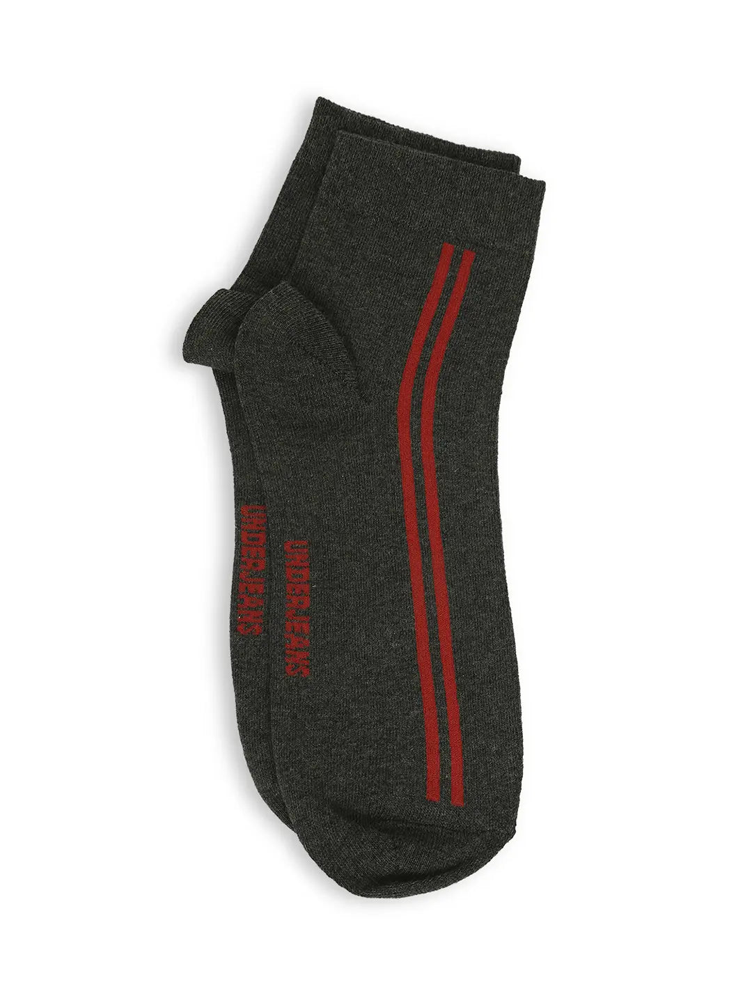 Men Premium Maroon & Anthra Melange Ankle Length Socks - Pack Of 2- Underjeans by Spykar