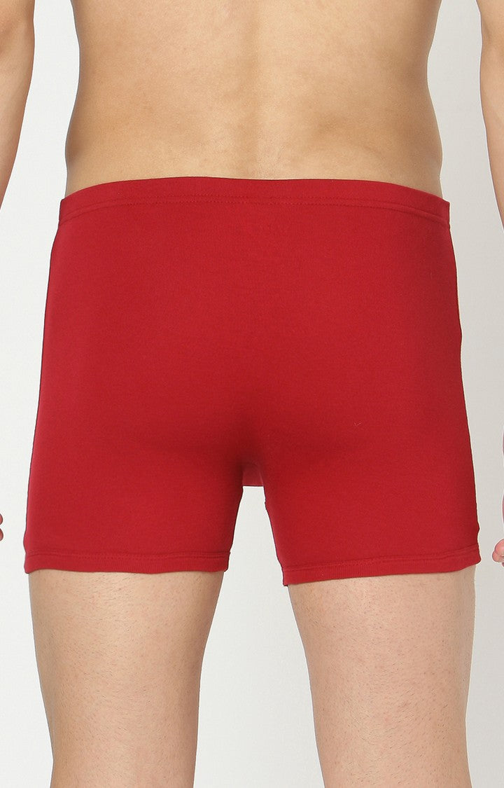 Men Premium Cotton Blend Maroon Trunk - (Pack of 2)- UnderJeans by Spykar