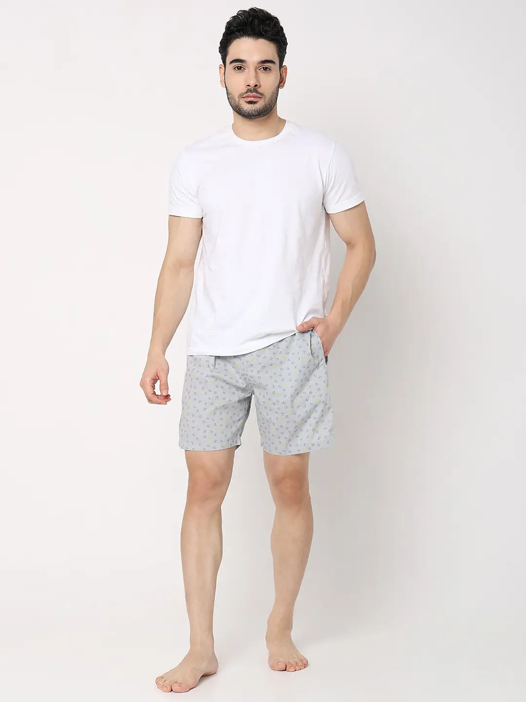 Underjeans by Spykar Men Premium Blue Cotton Blend Regular Fit Boxer Shorts