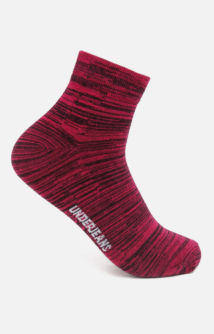 Men Premium Pink Black Navy Grey Red Ankle Length (Non Terry) (Pack of 5) Socks- UnderJeans by Spykar