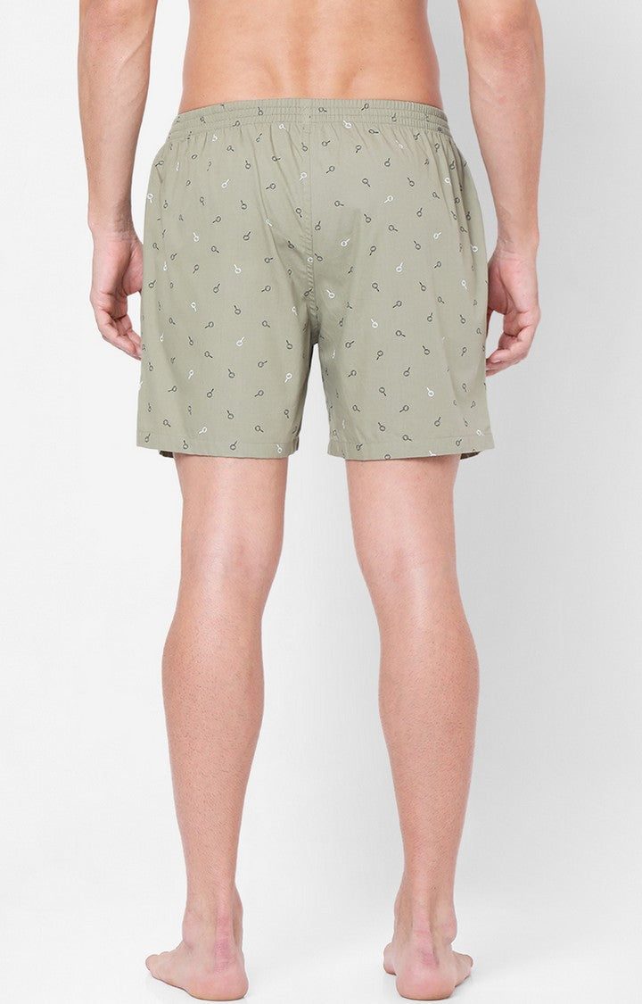 Men Premium Light Khaki Cotton Boxers - UnderJeans by Spykar