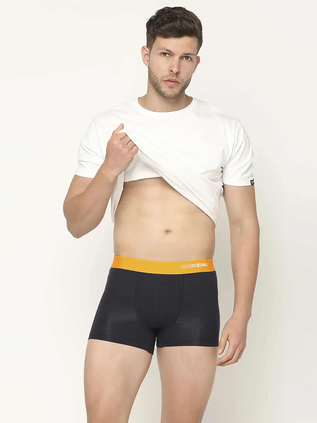 Men Premium Assorted Cotton Blend Printed Trunk - Pack Of 3- Underjeans by Spykar