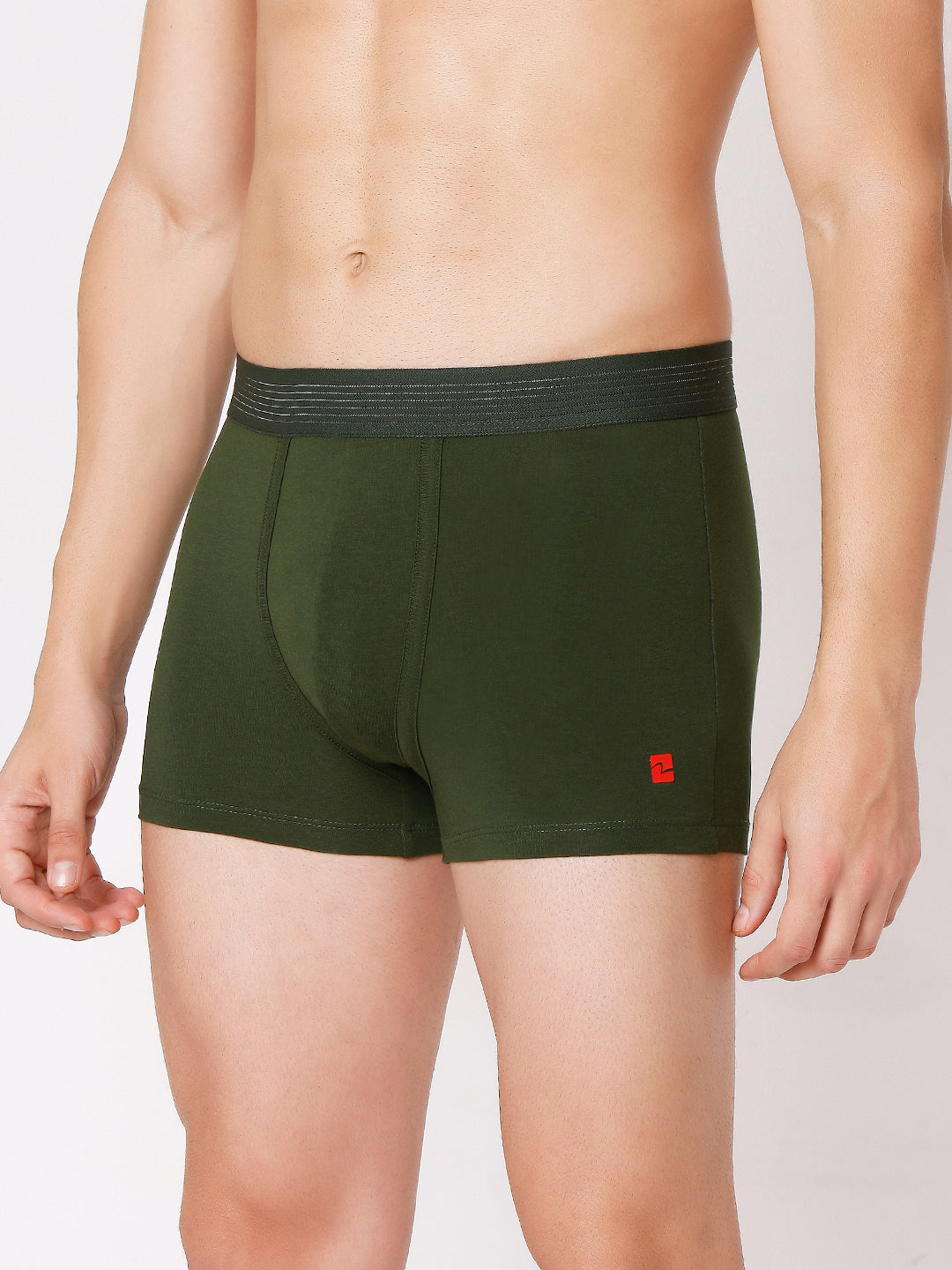 Men Premium Black & Grey-Orange & Olive Cotton Blend Trunk (Pack of 3)- UnderJeans by Spykar