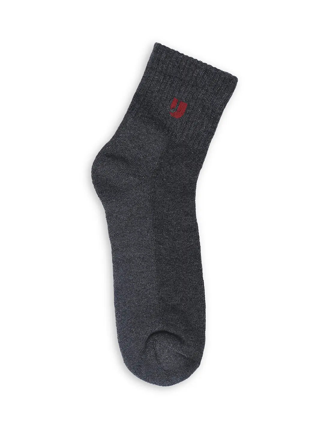 Men White & Anthra Melange Cotton Blend Ankle Length Socks - Pack Of 2 - Underjeans by Spykar
