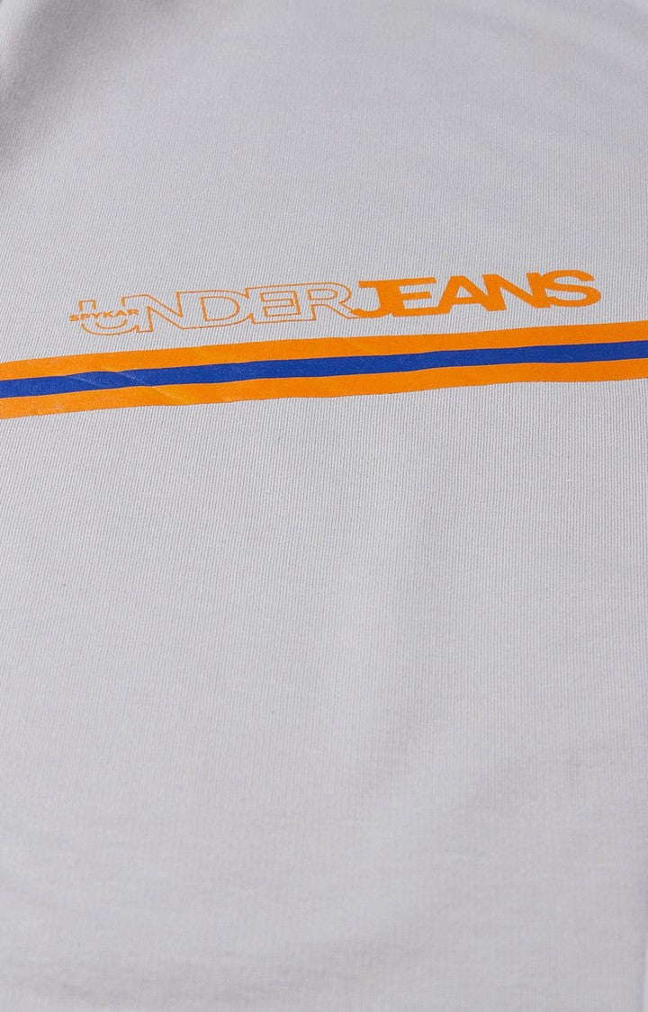 Grey Cotton Blend Solid Trackpants- UnderJeans by Spykar