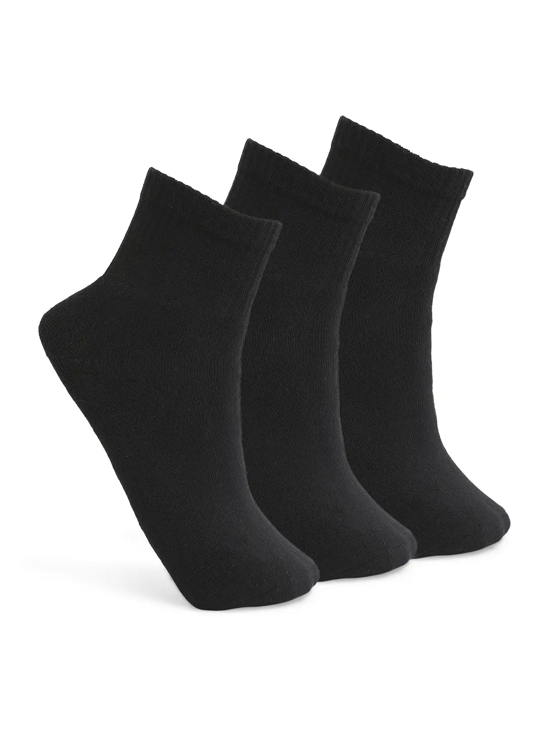 Men Premium Black Cotton Socks - Pack Of 3- UnderJeans by Spykar