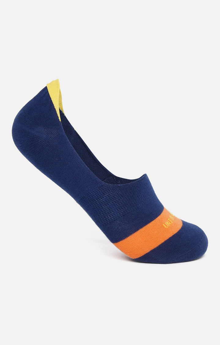 Men Premium Navy P Green Pink No Show (Pack of 3) Socks- UnderJeans by Spykar
