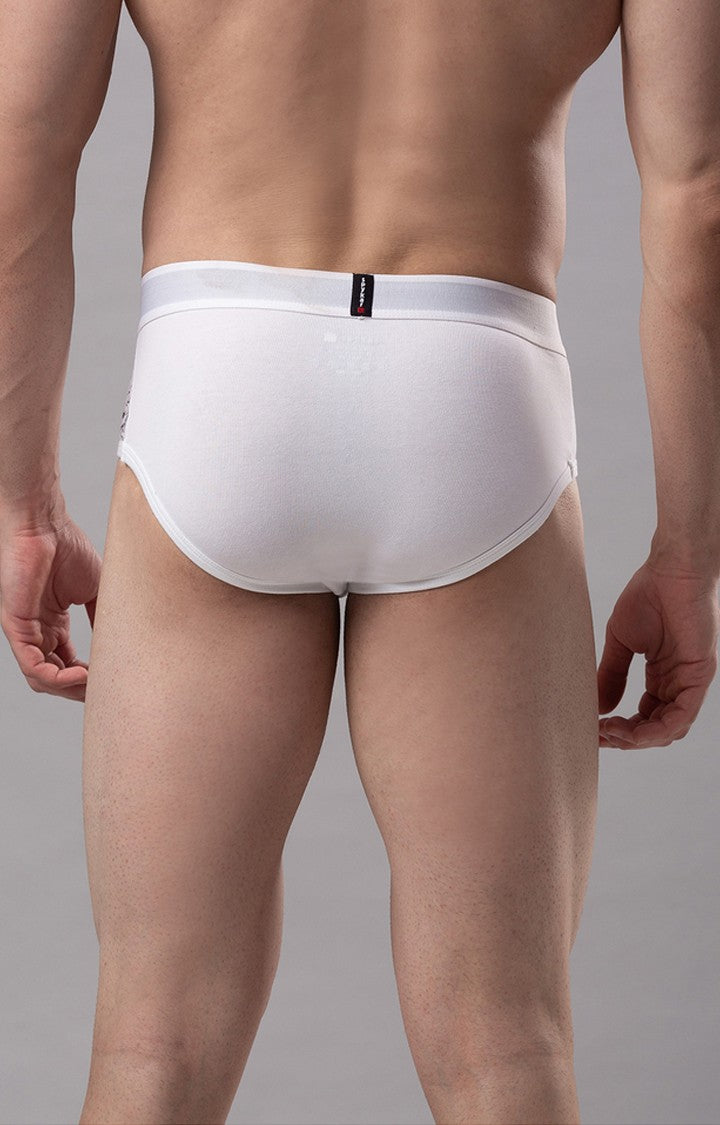 White Cotton Brief for Men Premium- UnderJeans by Spykar