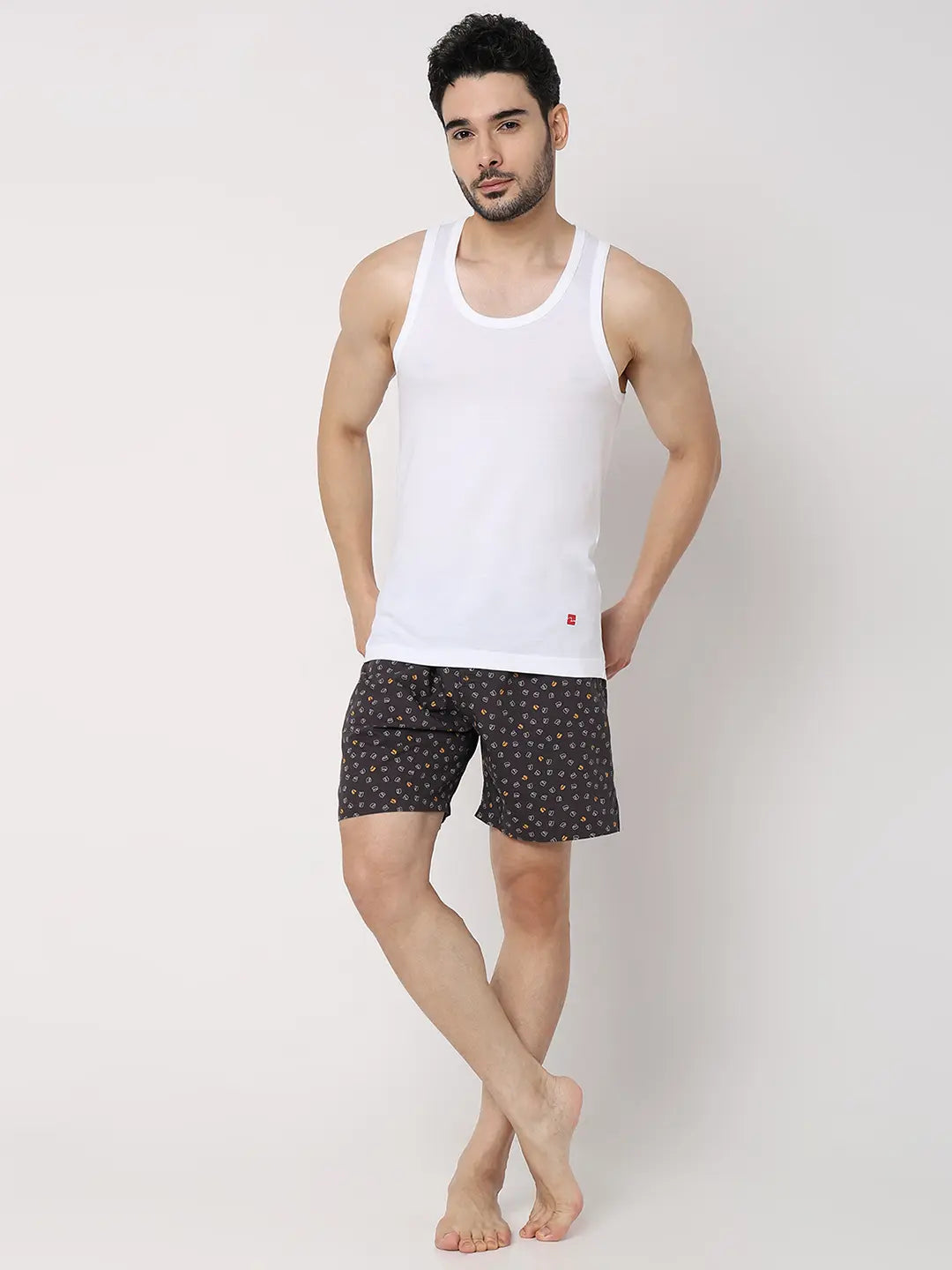 Underjeans by Spykar Men Premium White Cotton Blend Regular Fit Vest - Pack Of 2