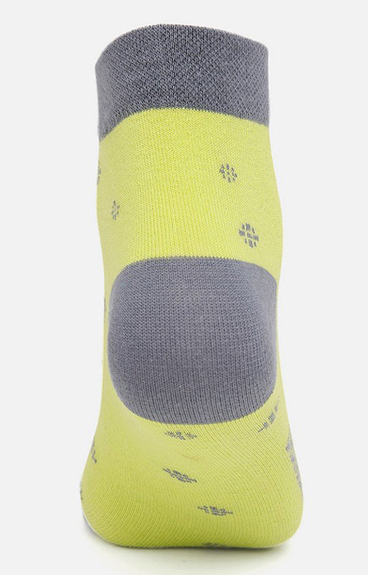 Men Premium P Green-Grey Ankle Length (Non Terry) Single Pair of Socks- UnderJeans by Spykar