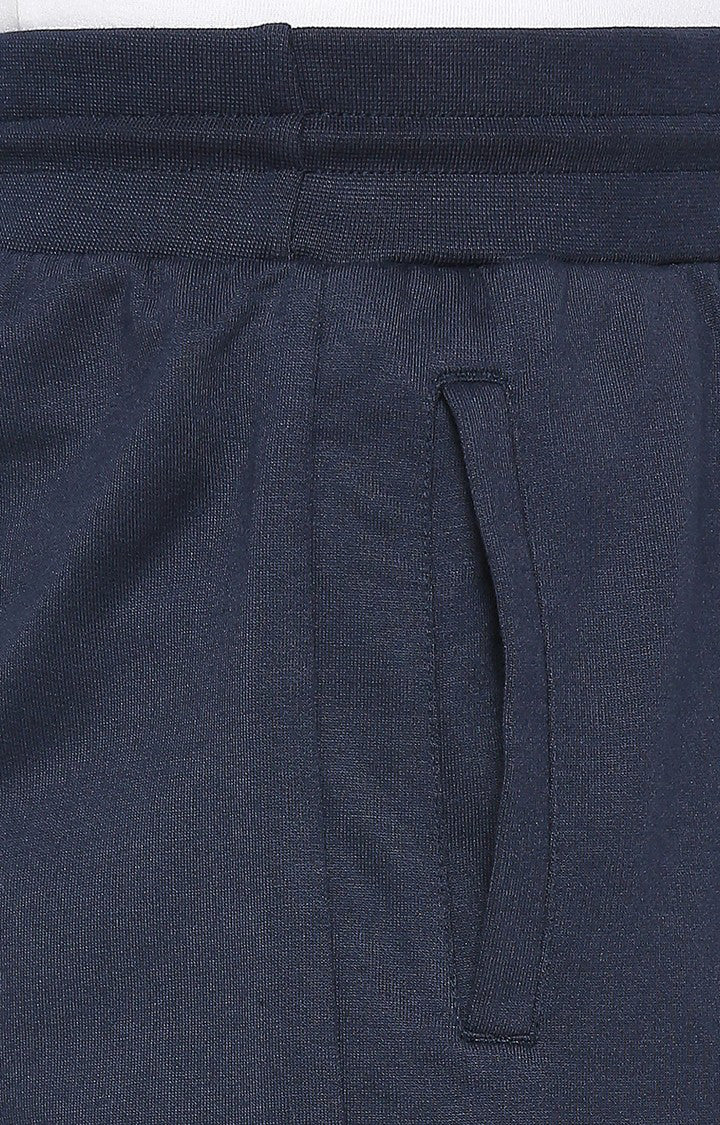 Men Premium Navy Cotton Blend Shorts - UnderJeans by Spykar