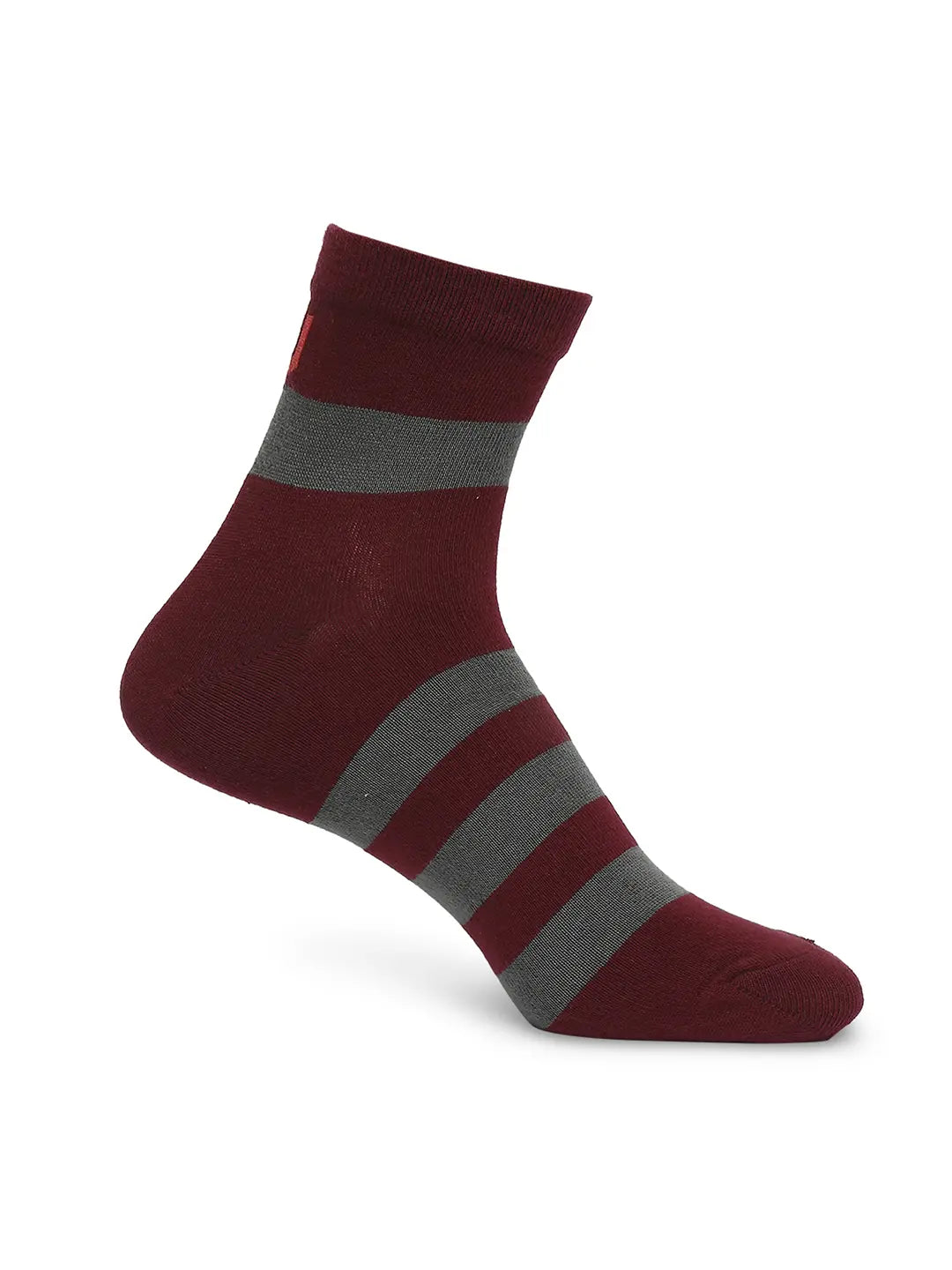 Men Premium Bottle Green & Maroon Ankle Length Socks - Pack Of 2- Underjeans by Spykar