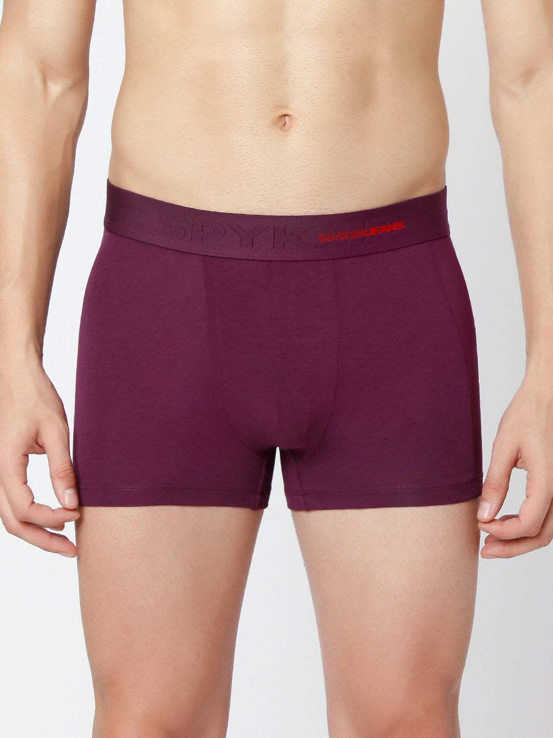Men Premium Black & Purple Cotton Blend Trunk (Pack of 2)- UnderJeans by Spykar