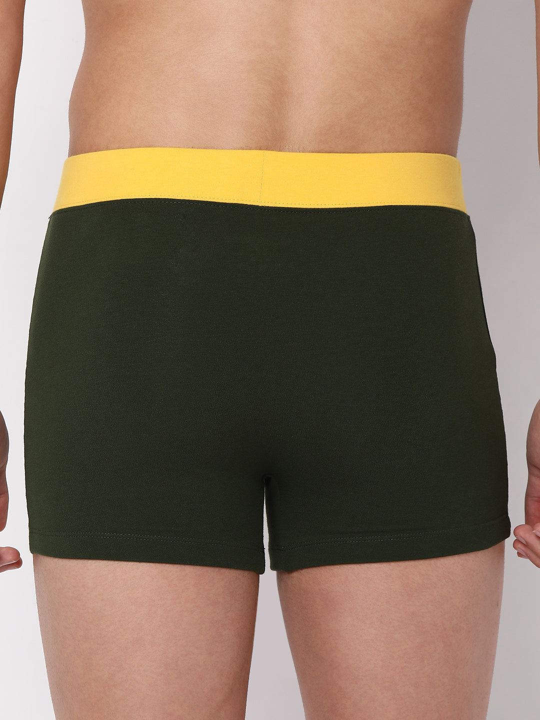 Men Premium Cotton Blend Olive Trunk- UnderJeans by Spykar