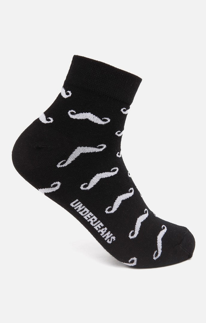 Men Premium Black Navy White Ankle Length (Non Terry) (Pack of 3) Socks- UnderJeans by Spykar