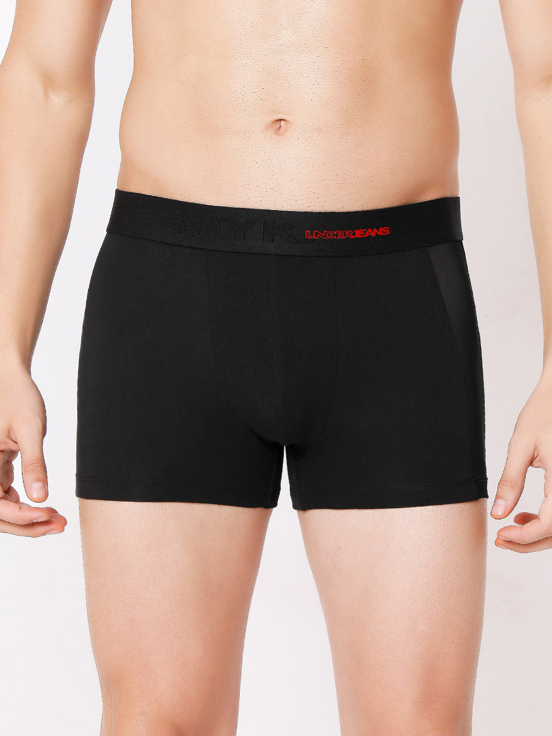 Men Premium Black & Purple Cotton Blend Trunk (Pack of 2)- UnderJeans by Spykar