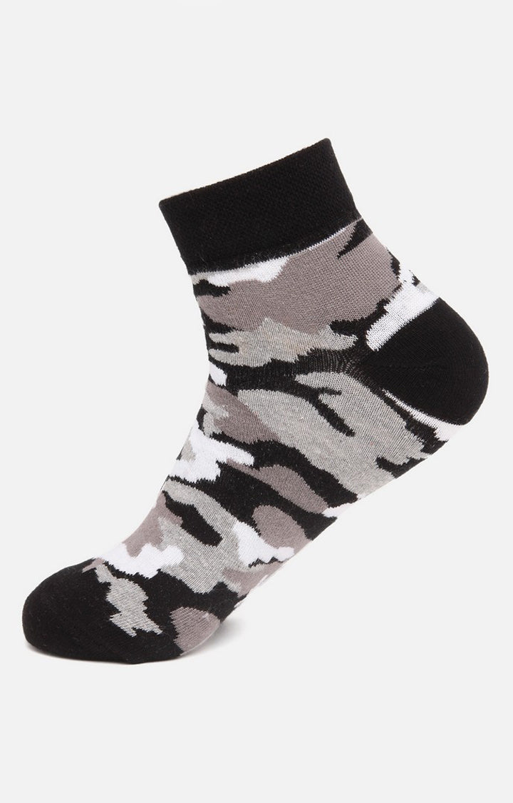 Men Premium Grey Ankle Length (Non Terry) Single Pair of Socks- UnderJeans by Spykar