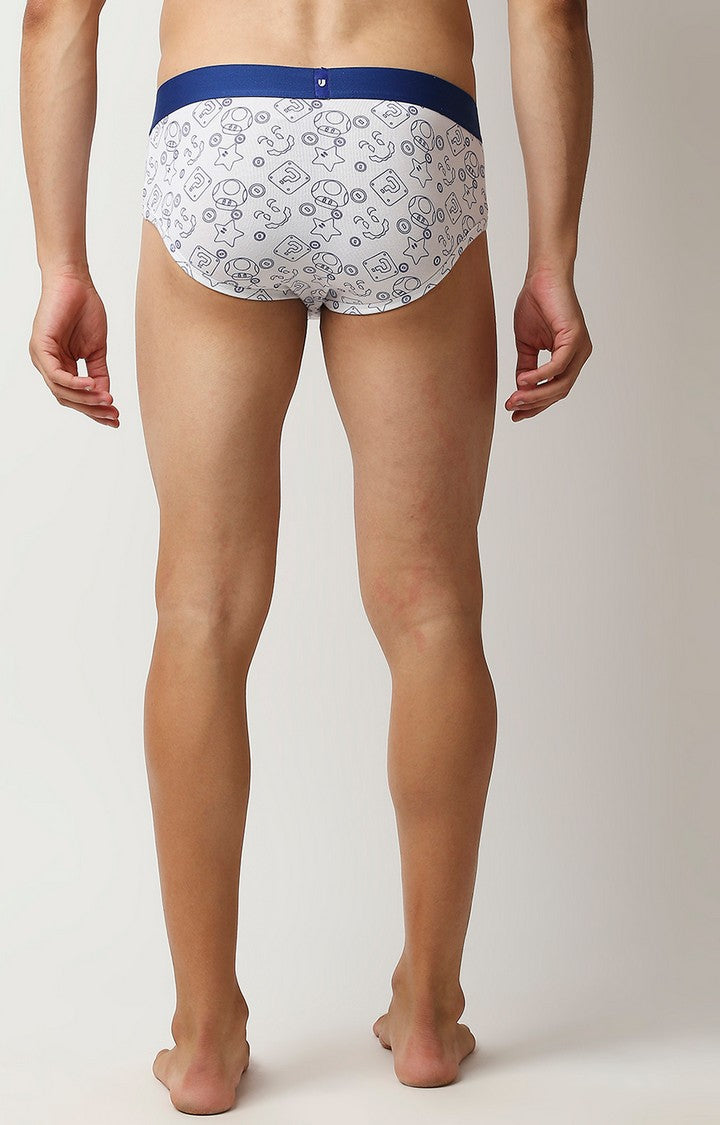 Underjeans by Spykar Men Premium Blue Cotton Blend Regular Fit Brief