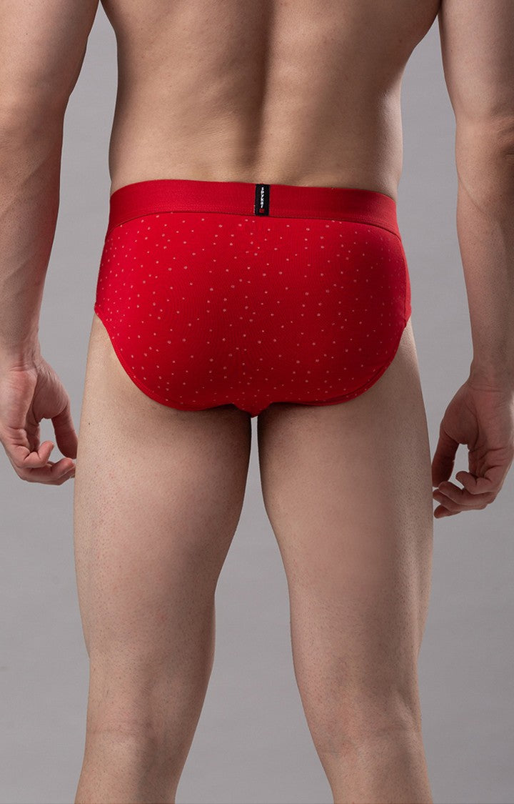 Red Cotton Brief for Men Premium- UnderJeans by Spykar