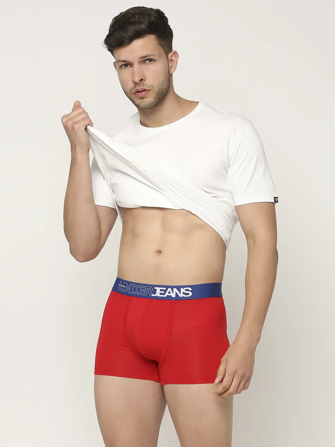 Men Premium Assorted Cotton Blend Printed Trunk - Pack Of 3- Underjeans by Spykar