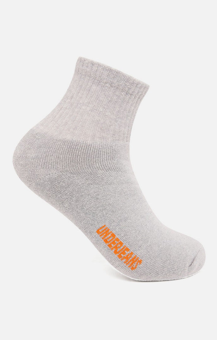 Men Premium Black Navy Grey Ankle Length (Full Terry) (Pack of 3) Socks- UnderJeans by Spykar