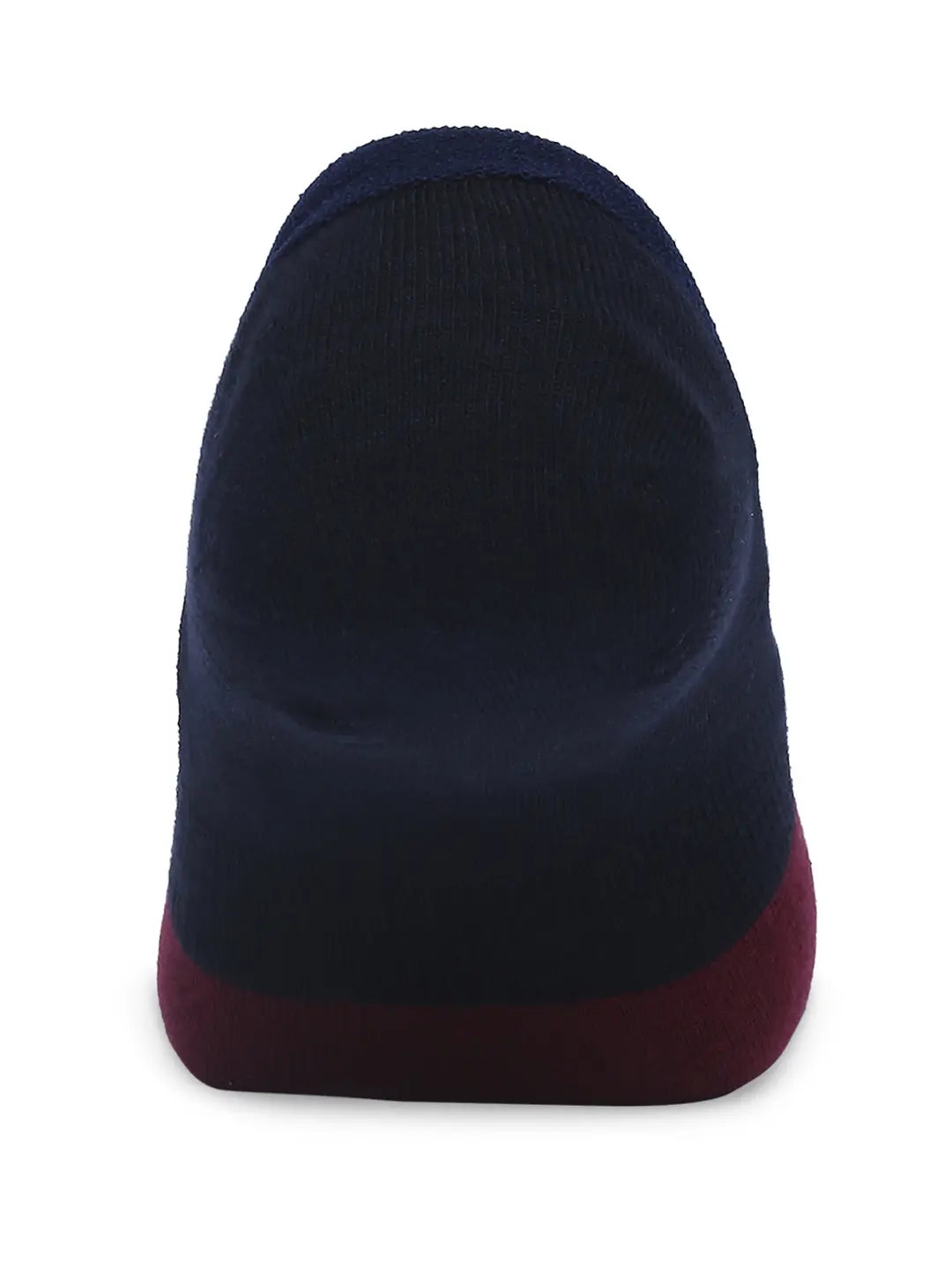 Men Black & Maroon Cotton Blend No Show Socks - Pack Of 2 - Underjeans by Spykar