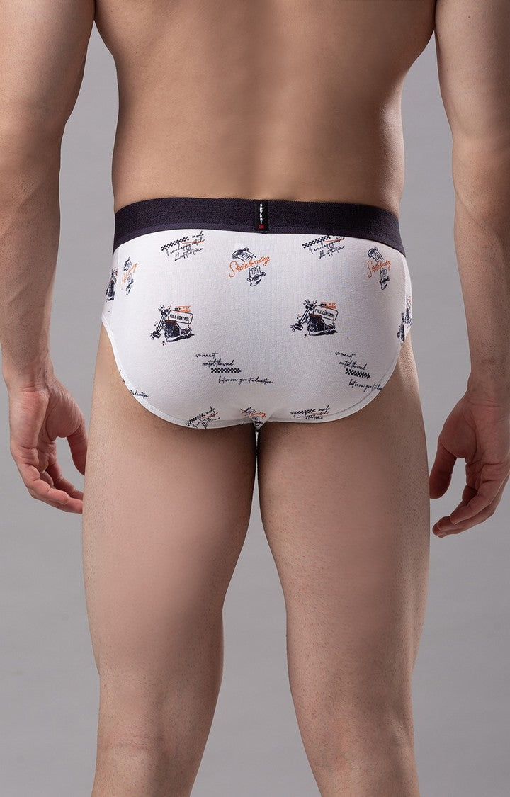 Underjeans by Spykar Men Premium Cotton Blend White Brief - (Pack of 2)