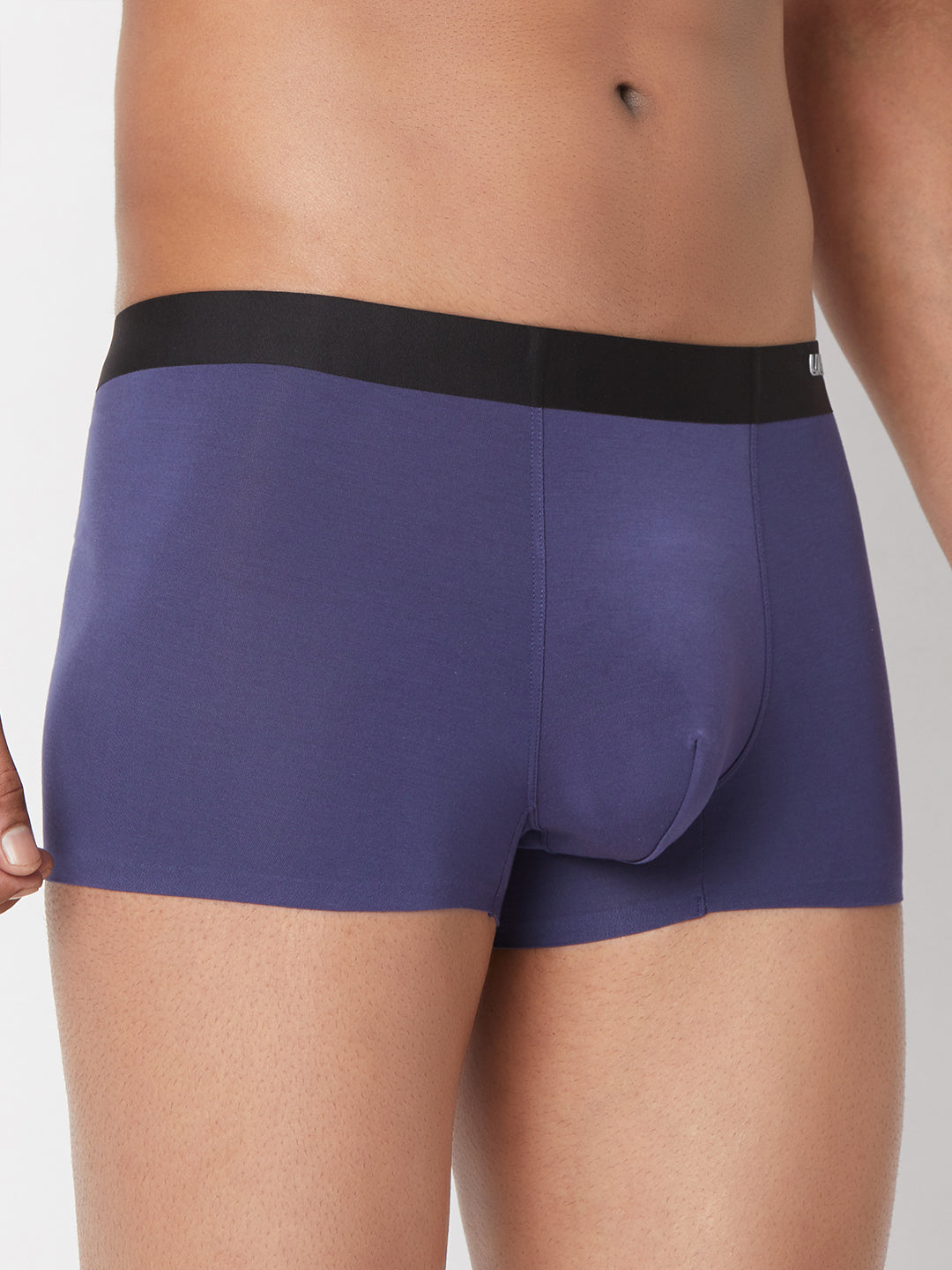 Men Navy Solid Super Premium Bonded Elastic Trunk - UnderJeans by Spykar