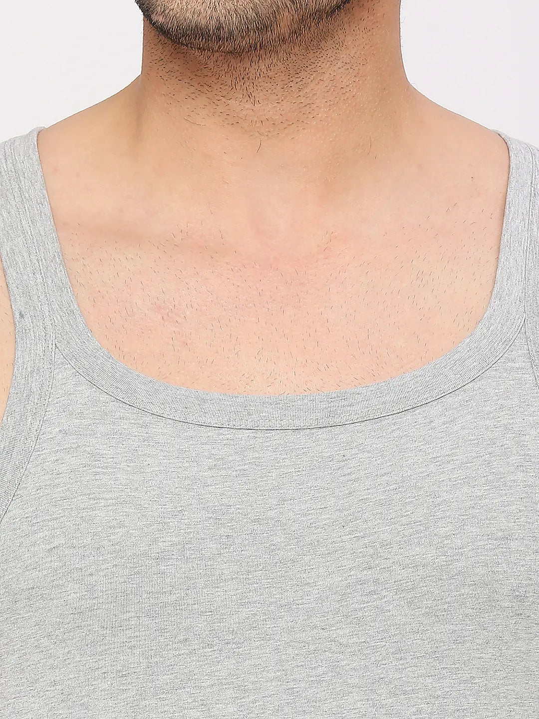 Men Premium Cotton Blend Grey Vest- Underjeans by Spykar