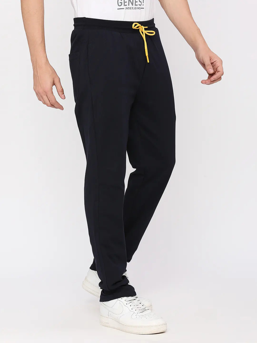 Men Premium Knitted Navy Pyjama- Underjeans by Spykar