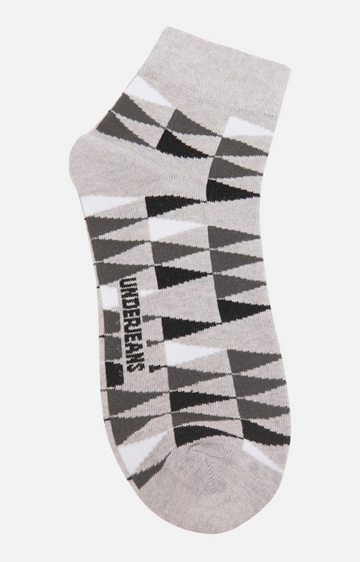 Men Premium Grey Ankle Length (Non Terry) Single Pair of Socks- UnderJeans by Spykar
