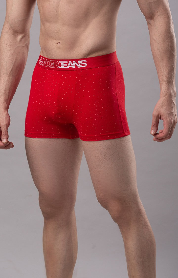 Underjeans by Spykar Men Premium Cotton Blend Red Trunk - (Pack of 2)