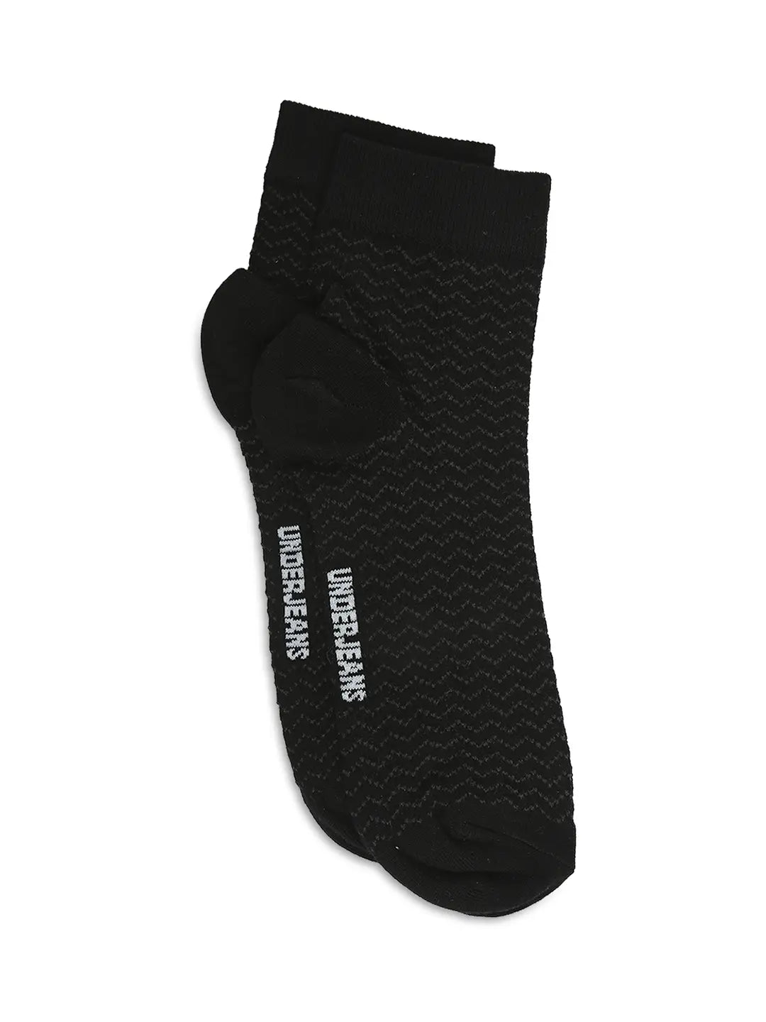Men Premium Black & Grey Melange Ankle Length Socks - Pack Of 2- Underjeans by Spykar