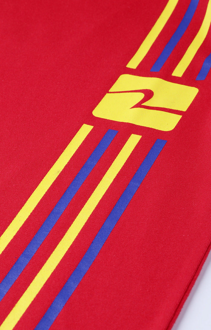 Red Cotton Solid Round Neck T-Shirts- UnderJeans by Spykar