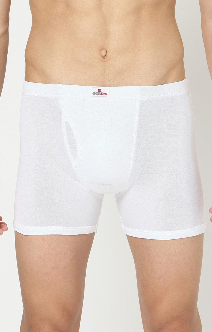 Underjeans by Spykar Men Premium Cotton Blend White Trunk - (Pack of 2)