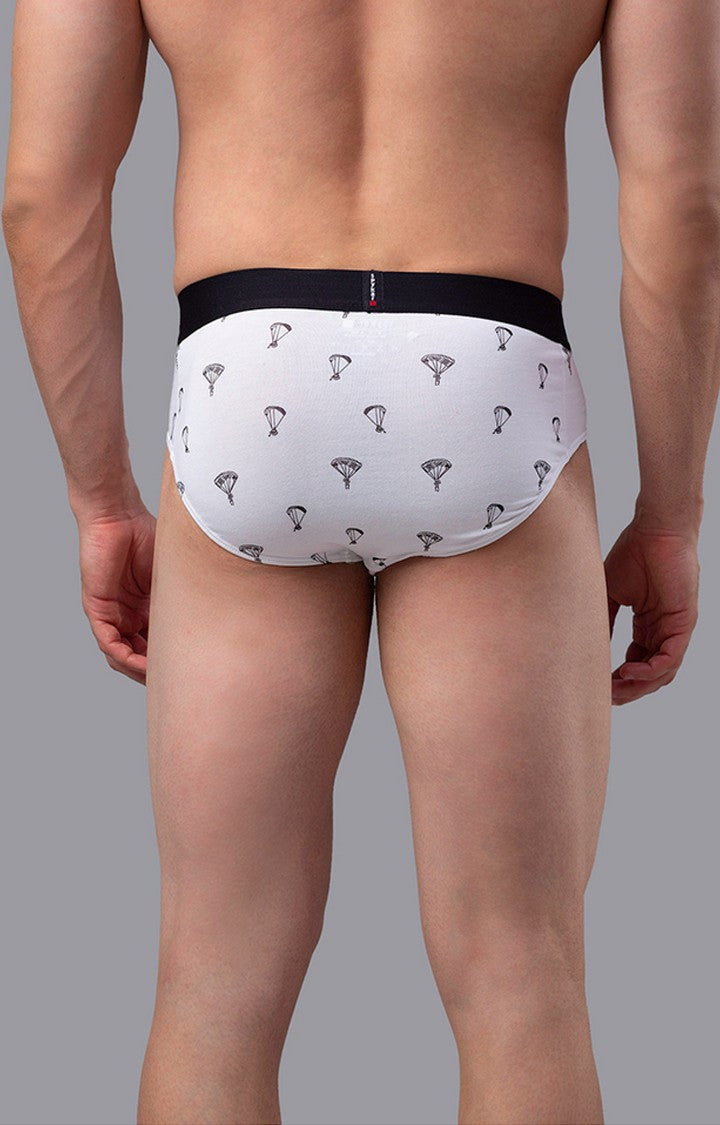 White Cotton Brief for Men Premium - (Pack of 2)- UnderJeans by Spykar