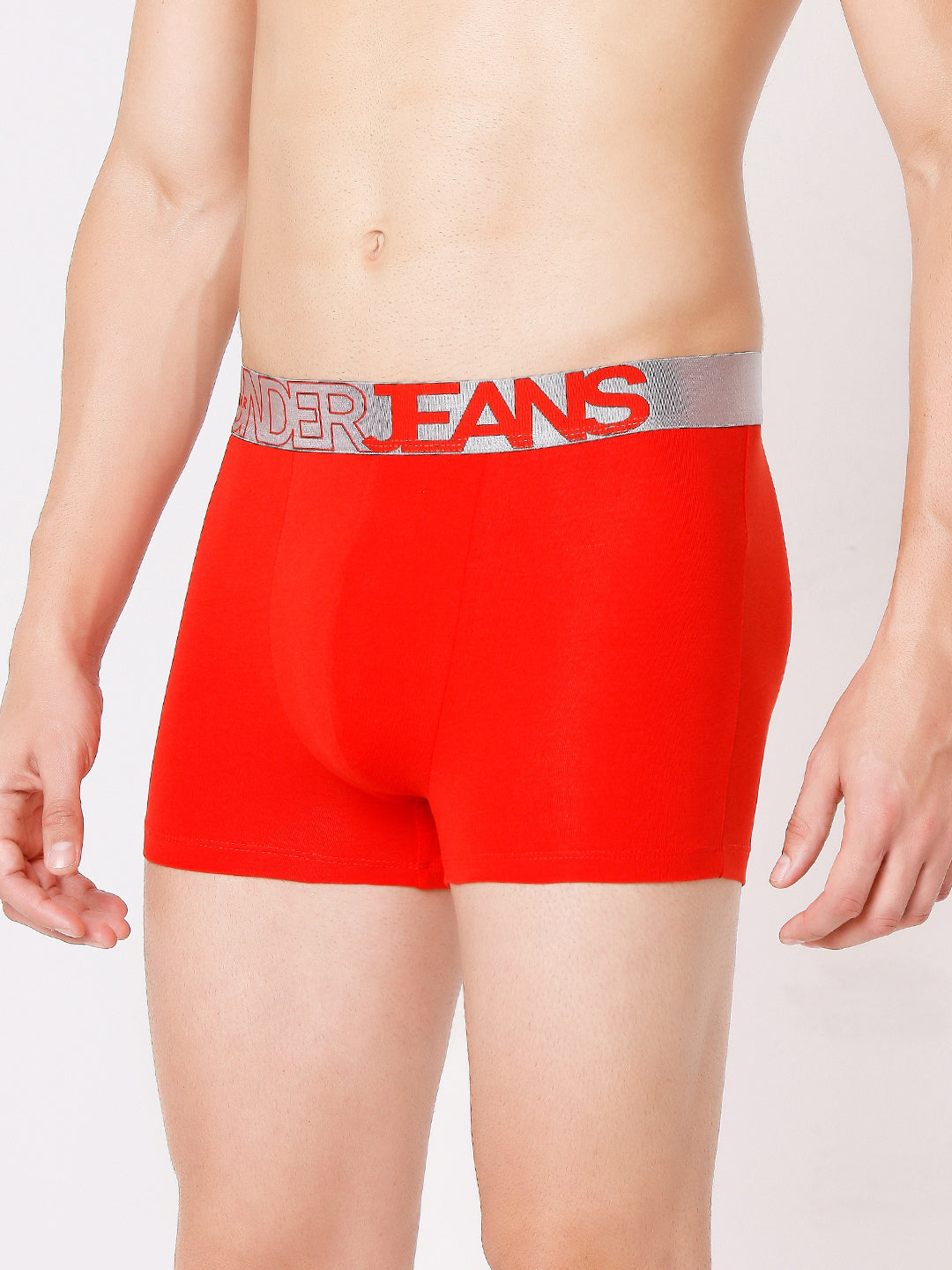 Men Premium Black & Red Cotton Blend Trunk (Pack of 2)- UnderJeans by Spykar