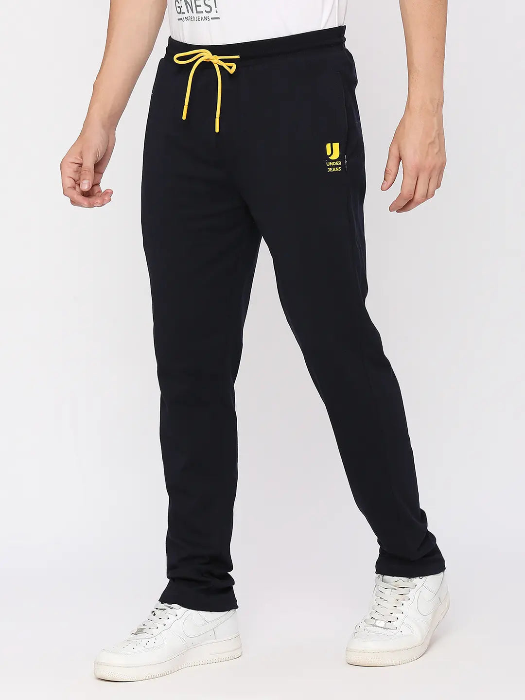 Men Premium Knitted Navy Pyjama- Underjeans by Spykar