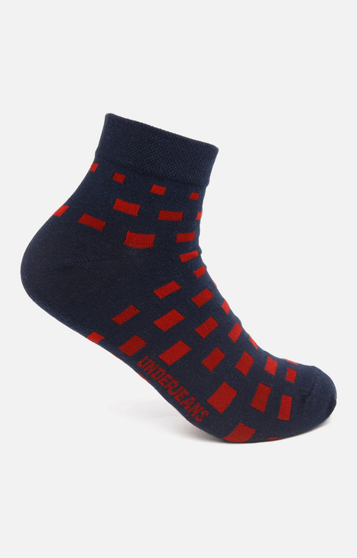Men Premium Black Grey Navy Ankle Length (Non Terry) (Pack of 3) Socks - UnderJeans by Spykar