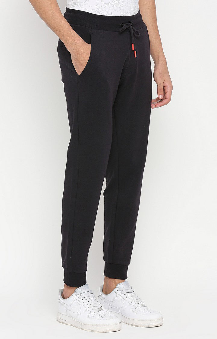Men Premium Cotton Navy Trackpant-UnderJeans by Spykar