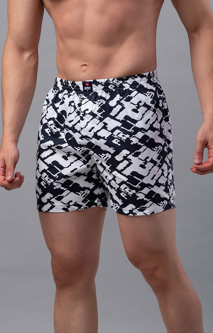 White Cotton Boxer for Men Premium - (Pack of 2)- UnderJeans by Spykar