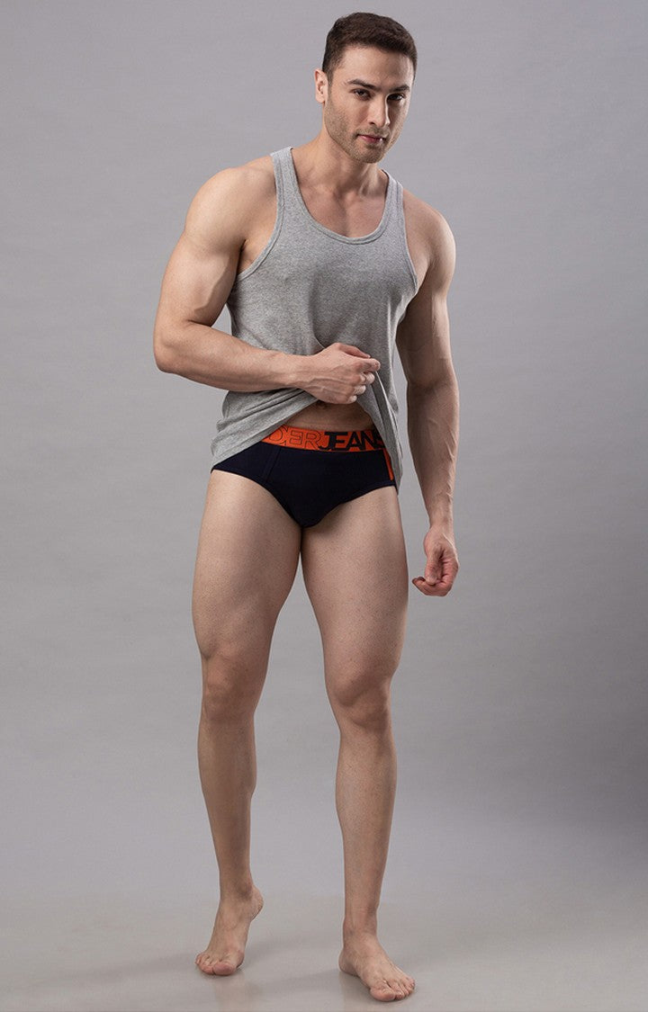 Navy Blue Cotton Brief for Men Premium- UnderJeans by Spykar