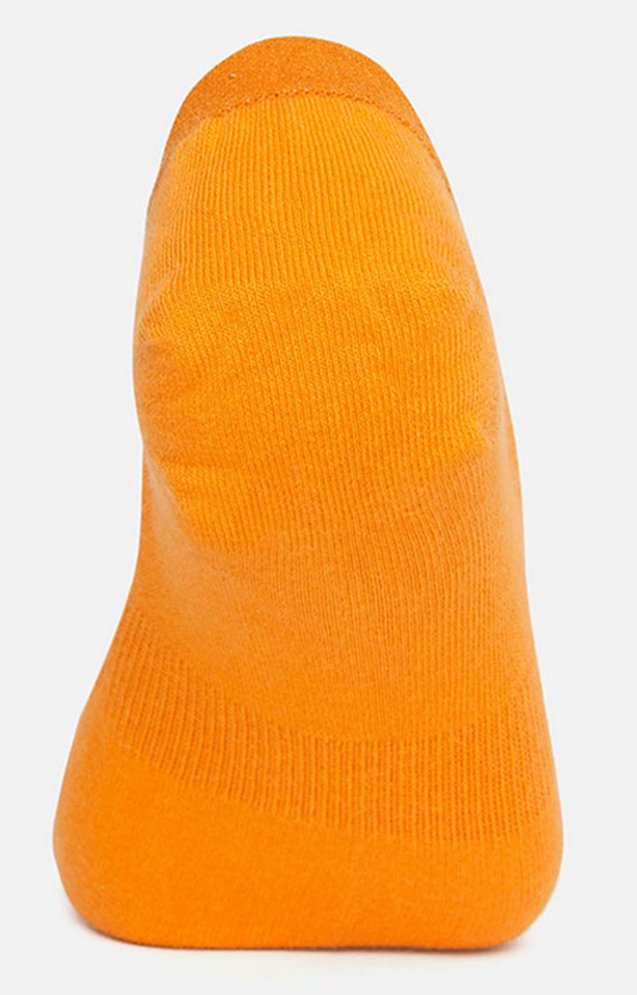 Men Premium Orange No Show Single Pair of Socks- UnderJeans by Spykar