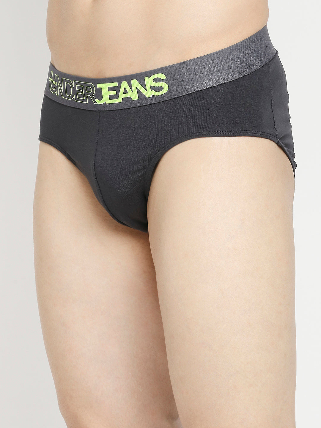 Men Premium Maroon & Dark Grey Cotton Blend Brief - Pack Of 2- UnderJeans by Spykar