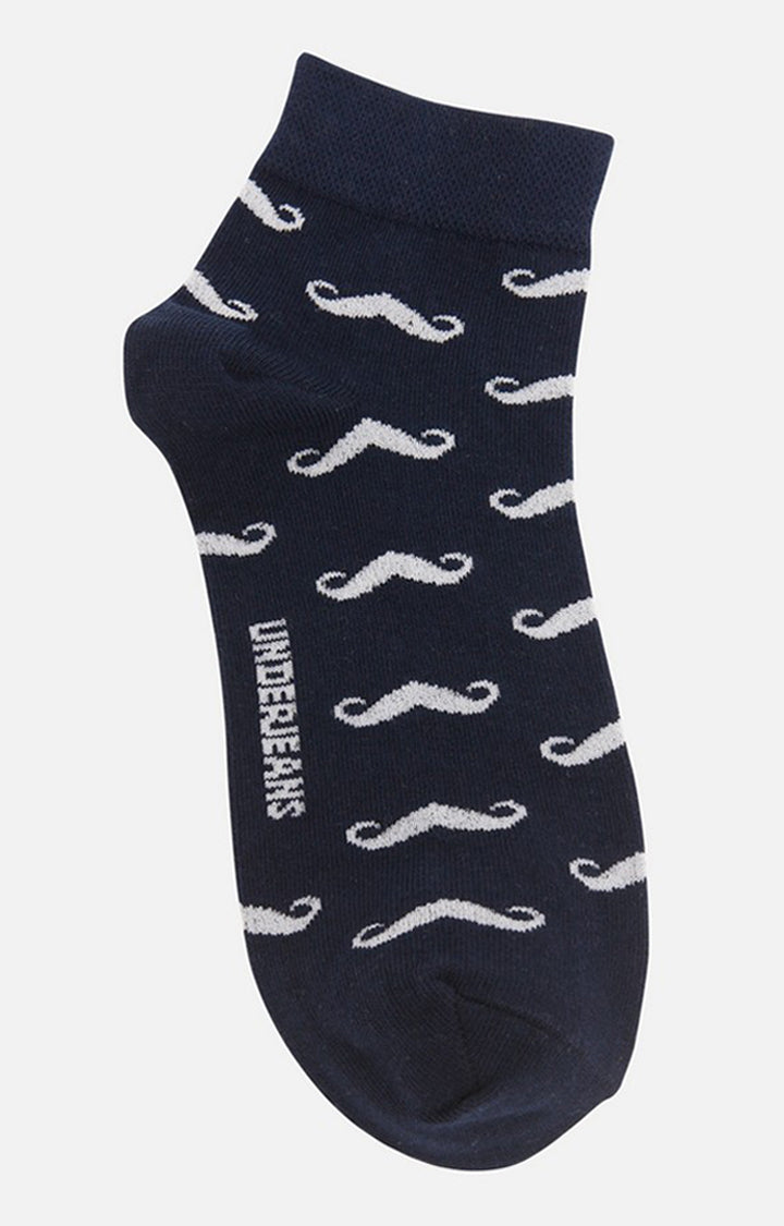 Men Premium Navy Ankle Length (Non Terry) Single Pair of Socks- UnderJeans by Spykar