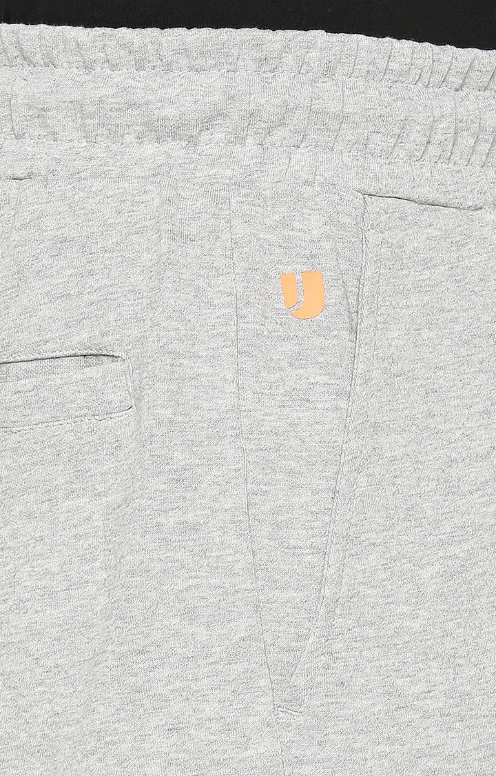 Men Premium Cotton Blend Knitted Grey Trackpant - UnderJeans by Spykar