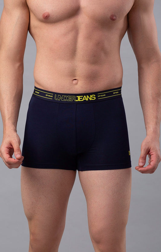 Underjeans by Spykar Men Premium Navy Cotton Blend Trunk