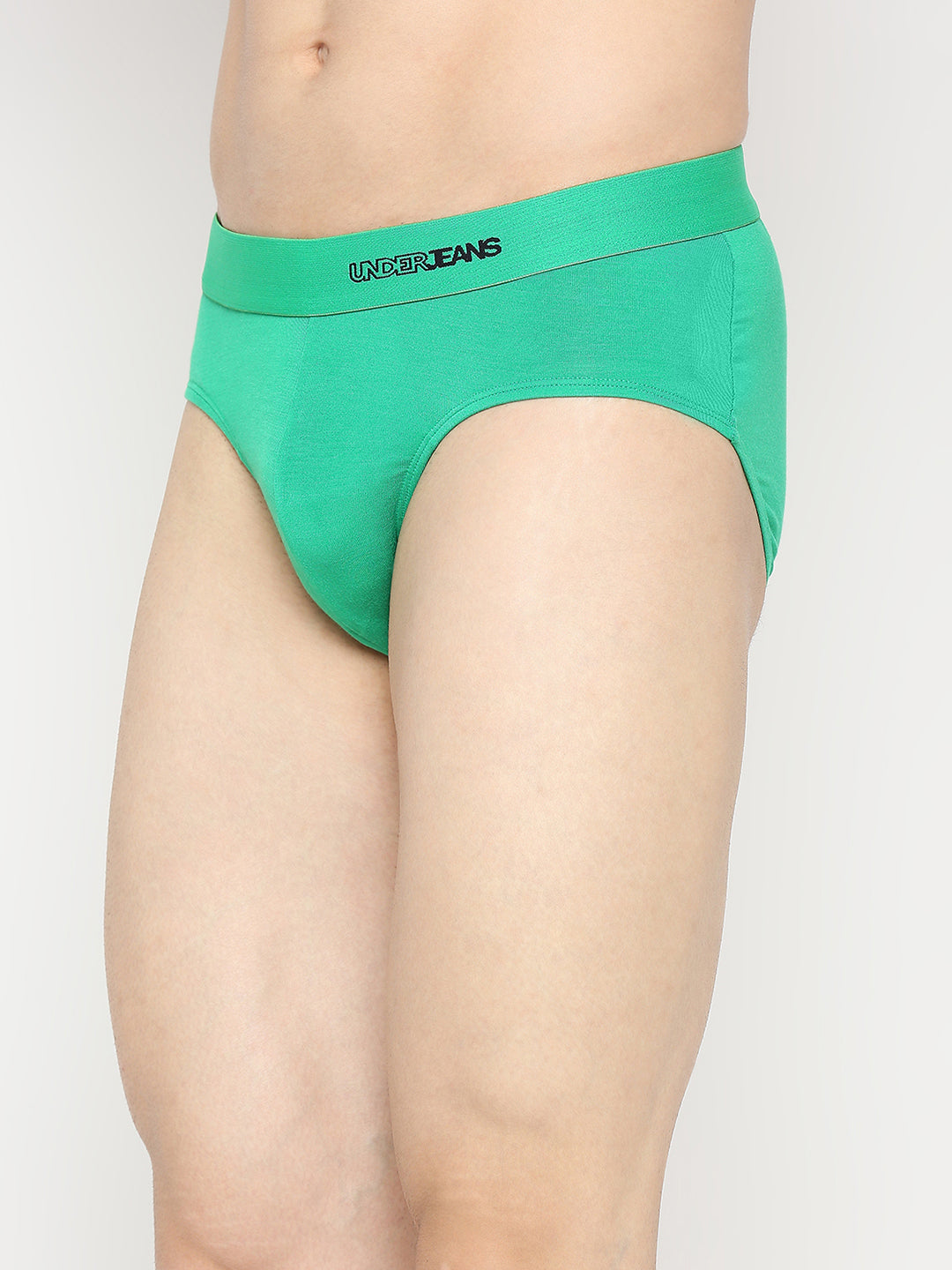Men Premium Micromodal Green Brief - UnderJeans by Spykar