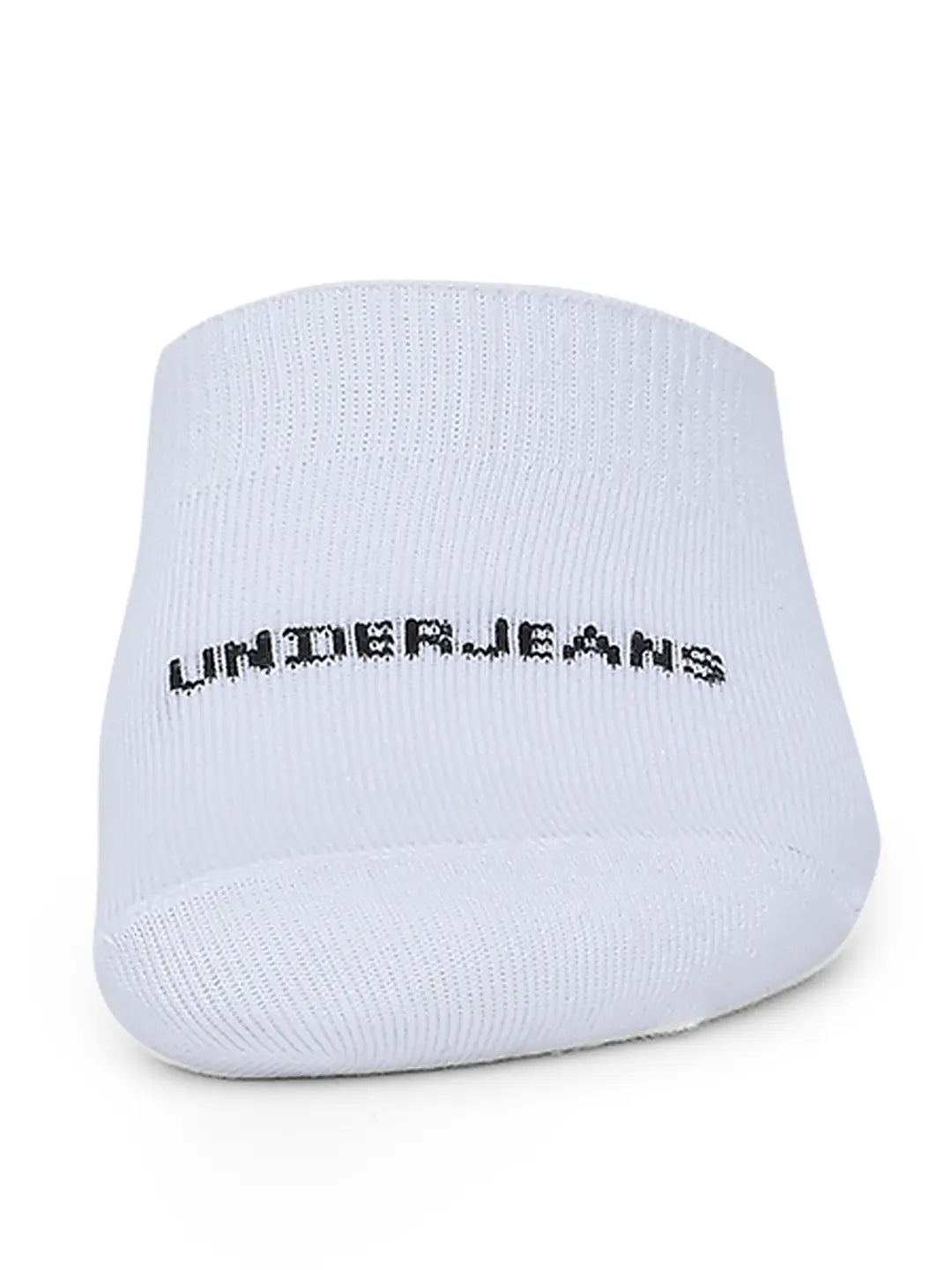 Underjeans By Spykar Men White Cotton Blend No Show Socks - Pack Of 2